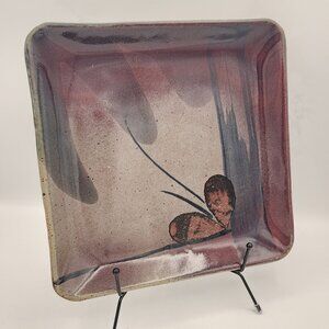 Vintage Signed John Freimarck Pottery Glazed Stoneware Platter Fall Entertaining